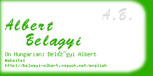 albert belagyi business card